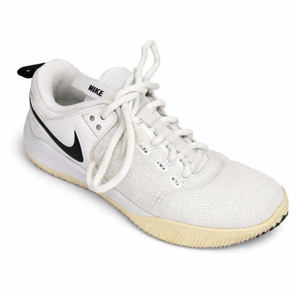 Nike Zoom Hyperspeed Court Volleyball Shoes White Black‎ Womans sz 5